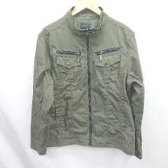 ◇ ⊇ AVAIL MODE アヴァイルモード ミリタリー系 長袖 フルジップブルゾンジャケット サイズLL グリーン系 レディース E  【1507160030179】