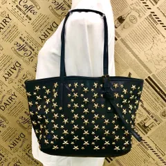 ジミーチュウ トート ショルダーバッグ スタースタッズ 革 黒 FU131