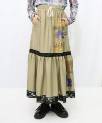 スカラー　152682：スカラールーム柄 オーガンジースカート 152682：スカラールーム柄 オーガンジースカートの通販-ScoLar