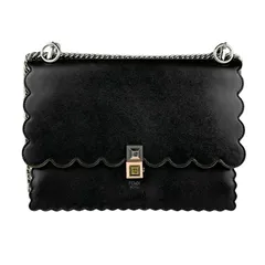 【人気カラー】FENDI キャナイ スモール チェーンショルダーバッグ ミニ 黒 フェンディミニキャナイ ズッカ柄 ブラウン/黒 ゴールド金具