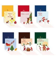 クリスマス カード 6枚入り メッセージカード 2023年最新型 封筒付き 立体 ポップアップ クリスマス グリーティングカード 封筒付き くりすます お祝い