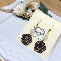 水引ピアス【ほうじ茶】