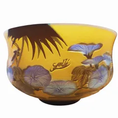 other - エミールガレ カメオ彫り 茶器 茶碗 ガラス 置物 花柄 朝顔 工芸品 青 エミールガレ カメオ彫り 茶器 茶碗 ガラス 置物 花柄 朝顔 工芸