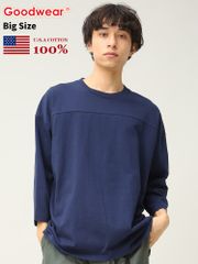 大人カジュアル✨鹿の子素材クルーネック ネイビー スウェット XL プル 