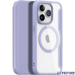 iphone 15 pro ケース 手帳型 magsafe対応 背面 透明 クリア 財布型 アイホン 15 プロ ケース マグネット スマホケース iPhone15 Pro 手帳型ケース 耐衝撃 カバー 薄い Qi ワイヤレス充電 あいふ パープル 1654