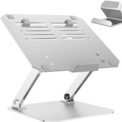 【新品・未使用】パソコンスタンド 無段階高さPC収納スタンド付き スマホスタンド付き