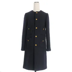 マディソンブルー MADISONBLUE TWEED NOCOLLAR LONG JACKET ツイード ノーカラーコート ジャケット 01(S) ネイビー 紺 MB184-1004のサムネイル