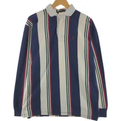 古着 90年代 ラルフローレン Ralph Lauren POLO by Ralph Lauren ストライプ柄 長袖 ラガーシャツ USA製 メンズL相当/eaa547916