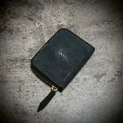 海の宝石 スティングレイ ミニ財布 ガルーシャ メンズ財布 コインケース 小銭入れ ミニマリスト ブラック 黒