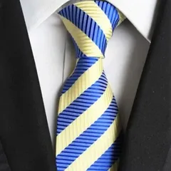 メンズネクタイ　ストライプ柄　格安　ゴールド　イエロー　ブルー　結婚式　発表会　七五三　礼服ネクタイ　ビジネス バーテンダー パーティー イベント 卒業式 入学式 入社式 スーツ ワイシャツ 格安 小物 ネクタイ