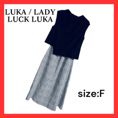【LUKA/LADY LUCK LUKA】ノースリーブワンピース F ブラック グレー