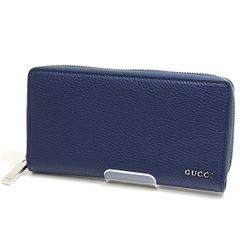 GUCCI グッチ ロゴ ジップアラウンドウォレット ラウンドファスナー長財布 カーフレザー ネイビー 771154 未使用品