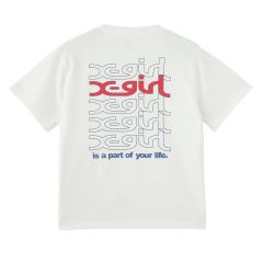 X-girl エックスガール 105252011005 REPEAT MILLS LOGO S/S TEE Tシャツ WHITE 正規通販 レディース