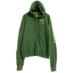 HOLLISTER ロゴスウェット パーカー L グリーン ホリスター ジップアップ 裏起毛 古着卸 アメリカ仕入 a612-7964