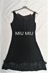 ☆美品☆ MIU MIU ミュウミュウ ブラック ワンピース ドレス Xライン