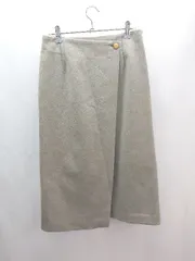 ◇ A day in the life UNITED ARROWS シンプル 起毛 秋 冬 綺麗め 膝丈 タイト スカート サイズ38 グリーン レディース E  【1304210006050】