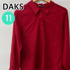 DAKS ダックス トップス 長袖 シャツ ブラウス レッド メンズ レディース 11サイズ【CT1188】