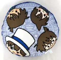 【中古】クッション・抱き枕・本体 江戸川コナン＆毛利蘭＆工藤新一＆怪盗キッド(A) ラウンドクッション 「セガ ラッキーくじONLINE 名探偵コナン ～ゆるこれ～」 A賞-1