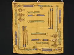 ■美品■ TRUSSARDI トラサルディ シルク100% 総柄 大判 スカーフ ストール ショール イエロー系×マルチカラー DI5502