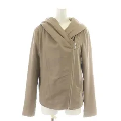 ヘルムートラング HELMUT LANG WASHD LMBSKN HOODED LT JK ライダースジャケット レザージャケット 革ジャン ジャケット ジップアップ ダブル フード ラムレザー S ベージュ /NW27のサムネイル