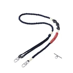 エレコム スマホストラップ 編みロープタイプ ショルダー 首掛け 長さ調整可 ストラップホルダーシート付 iPhone/Android対応 落下防止 ネイビー P-STSDH1KNNV 【５営業日以内発送】 【定形外郵便にて発送】