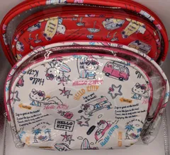 サンリオ ハローキティ コスメポーチ 3個セット レッド ホワイト