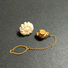【vintage】14K WG刻印　ファイヤーオパールネクタイピンタイタックピン オパール 天然石 ネクタイピン PAT.1035405刻印 ヴィンテージの