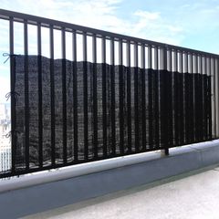 【迅速発送】アストロ ベランダ目隠しシート ブラック 270×80cm ロングサイズ バルコニー シェード 通気性の良い 日よけ サンシェード 遮光 オーニング 日差し 直射日光カット 照り返し軽減 涼しい 落下物防止 プライバシー対策 530-41