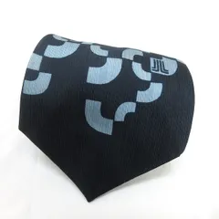 G■ランバン/LANVIN PARIS 総柄デザイン シルクネクタイ■紺/men's/40【中古】■