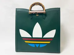 GUCCI adidas グッチ アディダス ダイアナ ラージ トートバッグ ショルダーバッグ バンブー グリーン 719289 レア品 未使用品