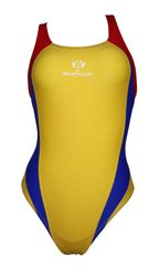 SWIMHXBY 競泳水着 レディース 黄青赤 282 S-5XL