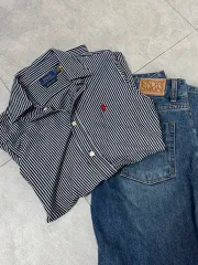 POLO RALPH LAUREN(ポロラルフローレン) ストライプ ニット ドレス シャツ XS