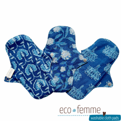 南インド「EcoFemme」布ナプキン (防水あり）軽い日用3枚