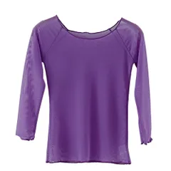 バレエ トップス メッシュ 7部袖 大人 ジュニア ストレッチ フィット 薄手 軽い シアー シースルー 透ける ダンス ヨガ ウォームアップ 冷え防止 黒 白 赤 w1807