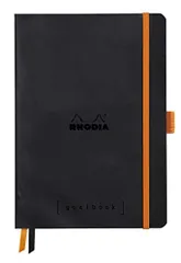 ブラック ロディア ノート Rhodiarama ゴールブック A5 ドット方眼罫 240ページ イタリア製合皮カバー ブラック RHODIA cf117742