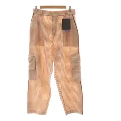 アンダーカバー UNDERCOVER タグ付き カーゴパンツ ストライプ 2 レッド ベージュ SUW1506-2 /NQのサムネイル
