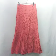 ◇ ⊂ REDYAZEL レース ロング フレア スカート サイズM レッド系 レディース E  【1503050040594】