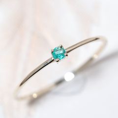 パライバトルマリン ブラジル産 リング 0.1ct D0.02ct k18 CGL産地鑑書 