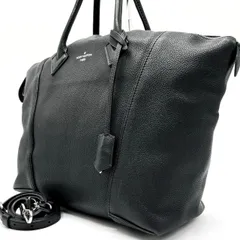 【希少】 LOUISVUITTON ルイヴィトン 2way ショルダーバッグ トートバッグ ロックイットMM シルバー金具 ロゴ型押し パドロック シリアル ヴォーカシミール レザー 肩掛け 斜め掛け ブラック 黒色