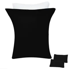 【3D伸びる・Tシャツ肌触り】枕カバー のびのび 枕カバー 2枚セット まくらカバー オールシーズン Tシャツ素材 封筒式 ピローケース 柔らかい ピローカバー さらさら肌触り 枕かバー 吸汗速乾 抗菌防臭 (枕カバー 50x70 CM ブラック)