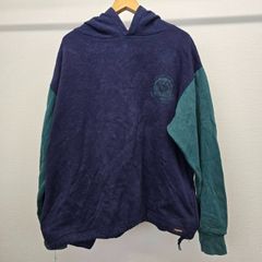 JANSPORT ジャンスポーツ プルオーバーパーカー XL ネイビー グリーン ヴィンテージ メンズ 古着 M-C-411