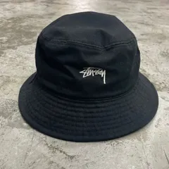 STUSSY Stock Bucket Hat  刺繡 バケットハット ステューシー 1321221 ブラック 60cm 97899A1