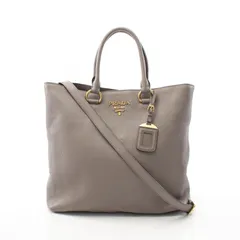 プラダ　バック　グレージュ　ヴィッテロフェニックス　1BG044 2way プラダ ヴィッテロフェニックス レザー ハンドバッグ グレー