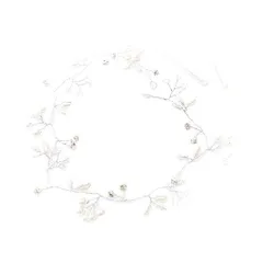 髪飾り 成人式 振袖 前撮り 袴 花 ウェディング 白 シルバー ラインストーン パール ビーズ クリスタルビーズ クリスタル 大き No.10-0376