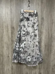 MAJESTIC LEGON マジェスティックレゴン 大花柄 バックリボン シアー マーメイド スカート sizeM/ベージュ×グレー ■◆ レディース