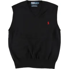 古着 ラルフローレン Ralph Lauren POLO by Ralph Lauren Vネック コットンニットベスト メンズS/eaa368845