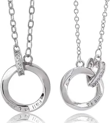 felicitations ペアネックレス カップル プレゼント ステンレス ジュエリー メンズ レディース BR-J066 MSW＆LSW_ハート( MSB＆LSW_ハート)