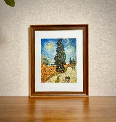 新品☆額縁付アートポスター☆フィンセント・ファン・ゴッホ☆Vincent van Gogh☆Country Road in Provence by Night, c. 1890☆105