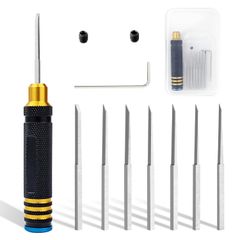 【数量限定】スクライパー 工具 ラインチゼル 模型 0.1mm 筋彫り スジ彫り 0.2mm パネルライン 0.4mm モールド プラモデル 0.6mm フィギュア ミニ四駆 0.8mm ガンプラ 1.0mm 7本セット タガネ 2.0mm スジボリ