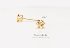 11月誕生石 k14gf ハニーゴールドシトリンのスタッドピアス